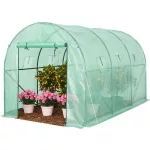 Foliasátor vázzal, Strend Pro Garden, zöld, 200 x 350 x 200 cm, bejárható, 7 m2, 140 g/m2 PE fólia, 6 ablak, fóliaborítás, jó hőszigetelés, stabil alap, fém váz