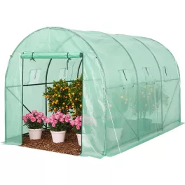   Foliasátor vázzal, Strend Pro Garden, zöld, 200 x 350 x 200 cm, bejárható, 7 m2, 140 g/m2 PE fólia, 6 ablak, fóliaborítás, jó hőszigetelés, stabil alap, fém váz