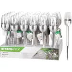 Lámpa Strend Pro Candle, napelemes, 1x LED, rozsdamentes acél, 6x28 cm, Kiszerelés 24 db