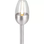 Lámpa Strend Pro Candle, napelemes, 1x LED, rozsdamentes acél, 6x28 cm, Kiszerelés 24 db