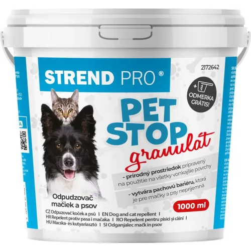 Strend Pro PET STOP granulátum - természetes állatriasztó kutyák és macskák ellen - 1000ml