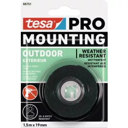   Szalag tesa® Mounting PRO Outdoor, szerelő, kétoldalas, ragasztó, 19 mm, Hossz: 1,5 m