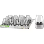 Lámpa Strend Pro Garden, rozsdamentes acél, napelemes, 6x8,5 cm, 1x LED, Kiszerelés 12 db