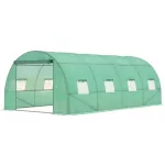 Fóliasátor vázzal, Strend Pro Garden, zöld, 300 x 450 x 200 cm, bejárható, 13,5 m2, 140 g/m2 PE fólia, 8 ablak, 25 mm fém váz, jó hőszigetelés