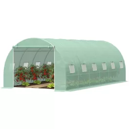   Fóliasátor vázzal, Strend Pro Garden, zöld, 300 × 600 × 200 cm, bejárható, 18 m2, 140 g/m2 PE fólia, 12 ablak, 25 mm fém váz, fólia borítással