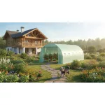 Fóliasátor vázzal, Strend Pro Garden, zöld, 300 × 600 × 200 cm, bejárható, 18 m2, 140 g/m2 PE fólia, 12 ablak, 25 mm fém váz, fólia borítással