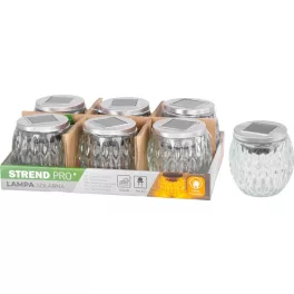   Lámpa Strend Pro Garden, napelemes, lánghatás, 6x LED, meleg fehér, 10x10 cm, Kiszerelés 6 db