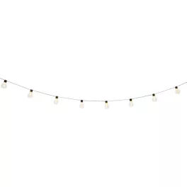   Napelemes kerti fényfüzér, Strend Pro Garden, izzó alakú, 10 LED, 2,7 m + 3 m kábel, akkumulátoros, automatikus kapcsolás