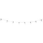 Napelemes kerti fényfüzér, Strend Pro Garden, izzó alakú, 10 LED, 2,7 m + 3 m kábel, akkumulátoros, automatikus kapcsolás