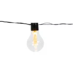Napelemes kerti fényfüzér, Strend Pro Garden, izzó alakú, 10 LED, 2,7 m + 3 m kábel, akkumulátoros, automatikus kapcsolás