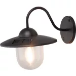 Napelemes fali lámpa, Strend Pro Garden, fekete, 23,5 × 18 × 20 cm, 1 LED, kültéri, műanyag, akkumulátoros, automatikus kapcsolás