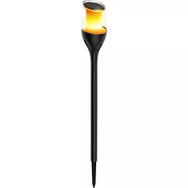   Napelemes kerti lámpa, Strend Pro Garden Blaze, fekete, 65 cm, 12 LED, melegfehér fény, vízálló, tartós műanyag, földbe szúrható