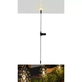   Napelemes kerti lámpa, Strend Pro Garden Solita, ezüst, 8 x 6 x 81 cm, 90 LED, időjárásálló, fém és műanyag, automatikus kapcsolás
