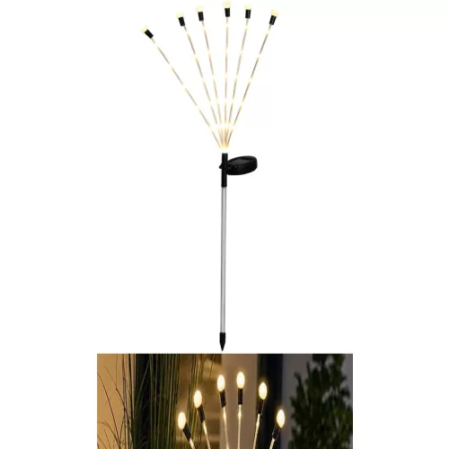 Napelemes kerti lámpa, Strend Pro Garden Floro, ezüst, 66 cm, 42 LED, kültéri, automatikus kapcsolás, energiatakarékos