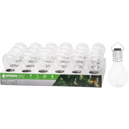 Lámpa Strend Pro, izzó, napelemes, LED, 7,5x15 cm, Kiszerelés 24 db