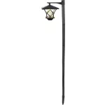 Napelemes kerti lámpa, Strend Pro Garden Zia, fekete, 17 x 17 x 153 cm, 2 LED, melegfehér fényű, vízálló, ABS + PP, földbe szúrható, akkumulátoros
