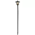 Napelemes kerti lámpa, Strend Pro Garden Zia, fekete, 17 x 17 x 153 cm, 2 LED, melegfehér fényű, vízálló, ABS + PP, földbe szúrható, akkumulátoros