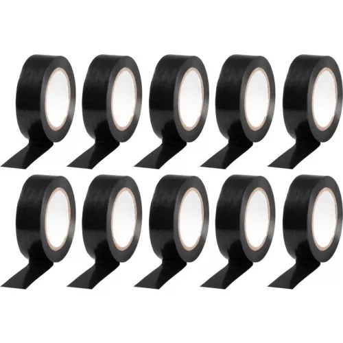 Szalag Strend Pro, 19 mm, Hossz: 10 m, max. 80°C, 600V, fekete, szigetelő, ragasztó, PVC, csomag: 10