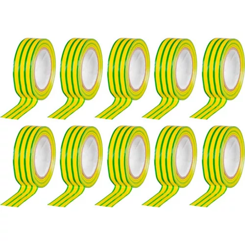 Szalag Strend Pro, 19 mm, Hossz: 10 m, max. 80°C, 600V, zöldessárga, szigetelő, ragasztó, PVC, csoma