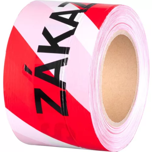 Szalag Strend Pro, 80 mm, Hossz: 250 m, figyelmeztető, piros/fehér, "BELÉPNI TILOS