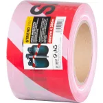Szalag Strend Pro, 80 mm, Hossz: 250 m, figyelmeztető, piros/fehér, "BELÉPNI TILOS