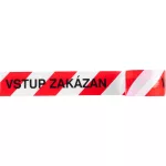 Szalag Strend Pro, 80 mm, Hossz: 250 m, figyelmeztető, piros/fehér, CSEH felirat "BELÉPNI TILOS