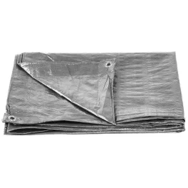   Takaróponyva, Strend Pro Garden Strong, 5 × 5 m, 100 g/m2, ezüst, polietilén, víz-, szakadásálló, UV-álló, fagyálló, erősített szegély, korróziógátló fülek
