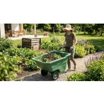 Kétkerekű kocsi, Strend Pro, Handy, 90 l, zöld, 78 × 56 × 40 cm, 50 kg teherbírás, szórásra is alkalmas