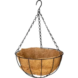   Akasztó Strend Pro, virágtartó, acél/kókusz, függő, lánccal és kampóval, 25 cm