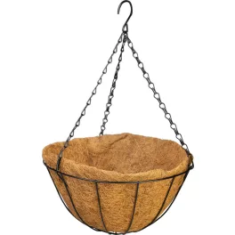   Akasztó Strend Pro, virágtartó, acél/kókusz, függő, lánccal és kampóval, 30 cm