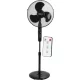 Álló ventilátor, Strend Pro, fekete, 45 W, átmérő: 40 cm, távirányítós, 3 sebességfokozat, teleszkópos, magasság: 100-125 cm, időzítő