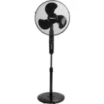 Álló ventilátor, Strend Pro, fekete, 45 W, átmérő: 40 cm, távirányítós, 3 sebességfokozat, teleszkópos, magasság: 100-125 cm, időzítő
