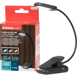   Asztali lámpa, Strend Pro, 24 lm, 3 fényszín, szabályozható fényerő, akkumulátoros, USB-s, hajlítható kar, hordozható