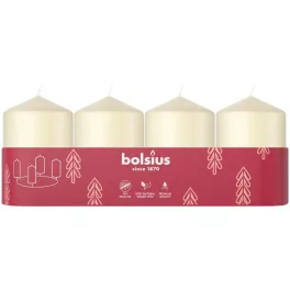   Gyertyák Bolsius Pillar Advent, krémszínű, 60x40 mm, csomag 4 db