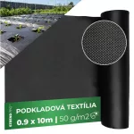 Kerti textília B4403, 0,9x10 m, nem szőtt, 50g/m2, 3% UV, fekete