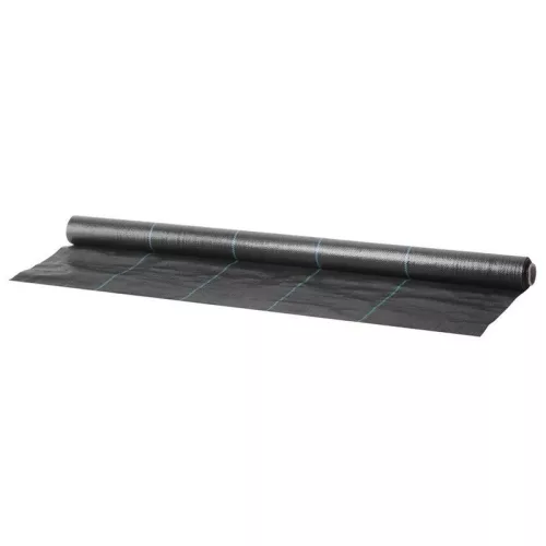 Szőtt talajtakaró szövet, Strend Pro Garden H1101, 1 x 10 m, fekete, szőtt, 100 g/m2, gyökérgátló