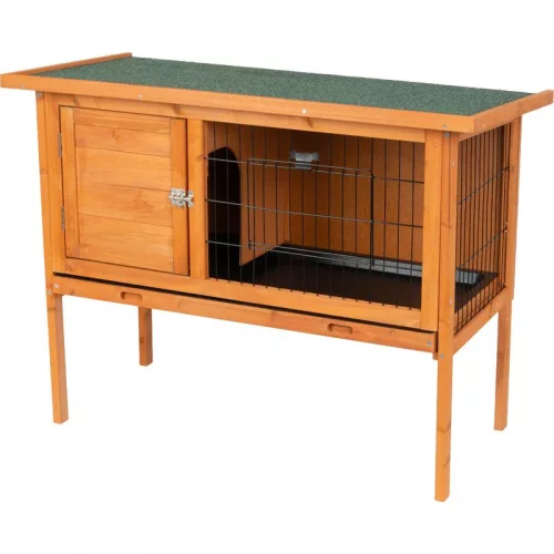 Nyúlketrec, Strend Pro Garden, 91,5 x 45 x 70 cm, fából készült, dróthálós kifutó, felnyitható tető, kihúzható fiók, emelt lábak