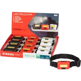   Fejlámpa Strend Pro Headlight, COB LED, 3xAAA, 6x4x1,8 cm, vegyes színek (fekete, fehér, piros), Sel