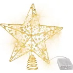 Csillag MagicHome Karácsony, műanyag, időzítő, 10x LED meleg fehér, 25 cm, 2xAA