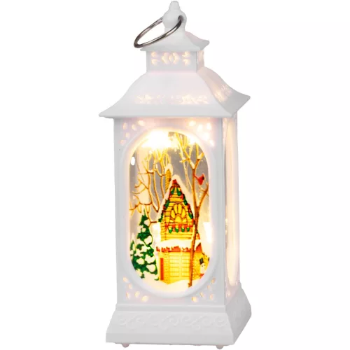 Lámpás MagicHome Karácsonyi, műanyag, 5xLED meleg fehér, 4.8x4.8x12.8 cm, 3xLR44