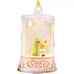 Lámpás MagicHome Karácsonyi, Mikulás fenyőfával, műanyag, 1xLED meleg fehér, 8x4x15 cm, 2xAAA