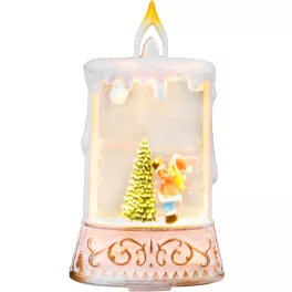  Lámpás MagicHome Karácsonyi, Mikulás fenyőfával, műanyag, 1xLED meleg fehér, 8x4x15 cm, 2xAAA
