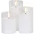 LED gyertya szett, MagicHome Vianoce, 7,5 × 10/12,5/15 cm, melegfehér, karácsonyi, mozgó láng, valódi viasz, elemes (3 × AAA)