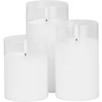 LED gyertya szett, MagicHome Vianoce, 7,5 × 10/12,5/15 cm, melegfehér, karácsonyi, mozgó láng, valódi viasz, elemes (3 × AAA)