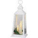 Lámpás MagicHome Karácsonyi, műanyag, fehér, 3xLED sárga, 14x14x35 cm, 3xAAA