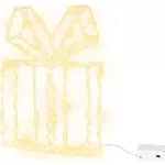 MagicHome karácsonyi dekoráció, akril, 80 melegfehér LED, 21 x 5 x 28 cm, elemes, ajándék formájú, beltéri és kültéri használatra