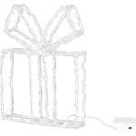 MagicHome karácsonyi dekoráció, akril, 80 melegfehér LED, 21 x 5 x 28 cm, elemes, ajándék formájú, beltéri és kültéri használatra