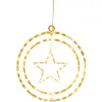 Karácsonyi dekoráció, MagicHome Vianoce, csillag, 32,5 x 36 cm, 80 db melegfehér LED, műanyag, elemes (3 x AA)