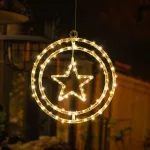Karácsonyi dekoráció, MagicHome Vianoce, csillag, 32,5 x 36 cm, 80 db melegfehér LED, műanyag, elemes (3 x AA)