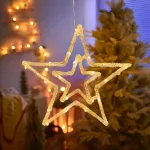 Dekoráció MagicHome Karácsony, csillag, ABS, 20xLED meleg fehér, 27.5 cm, 2xAA
